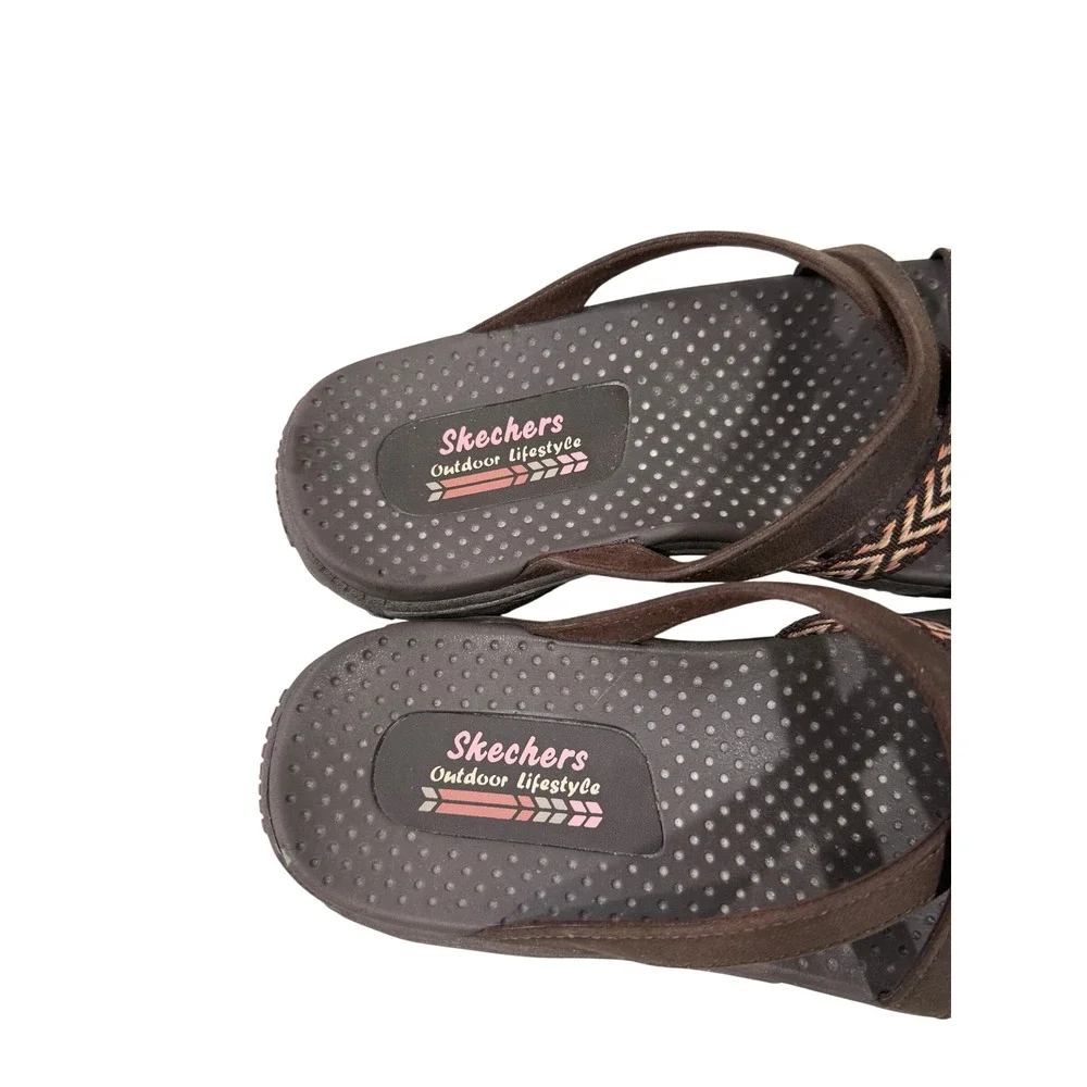 Skechers Reggae-Tireless Summer Toe Loop Thong Sandal Brown Women's 7